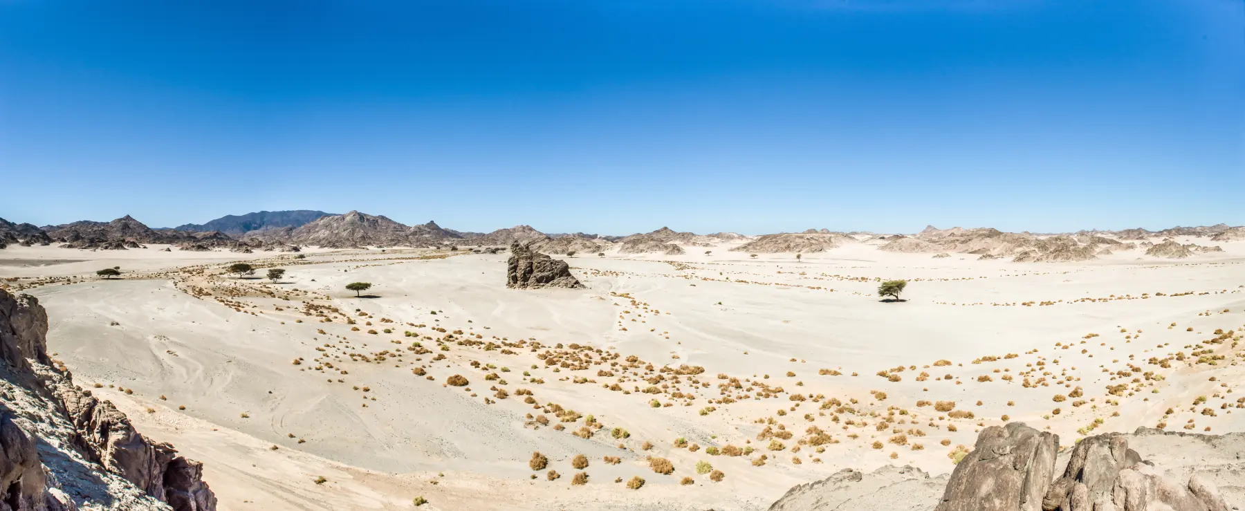 Étendue désertique et montagnes du parc national Wadi El Gemal